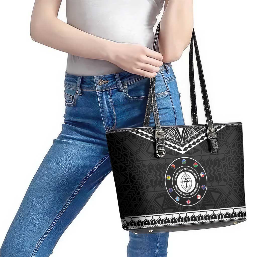 Melanesian Brotherhood Leather Tote Bag Ministry Faith And Mission - Polynesian Pride