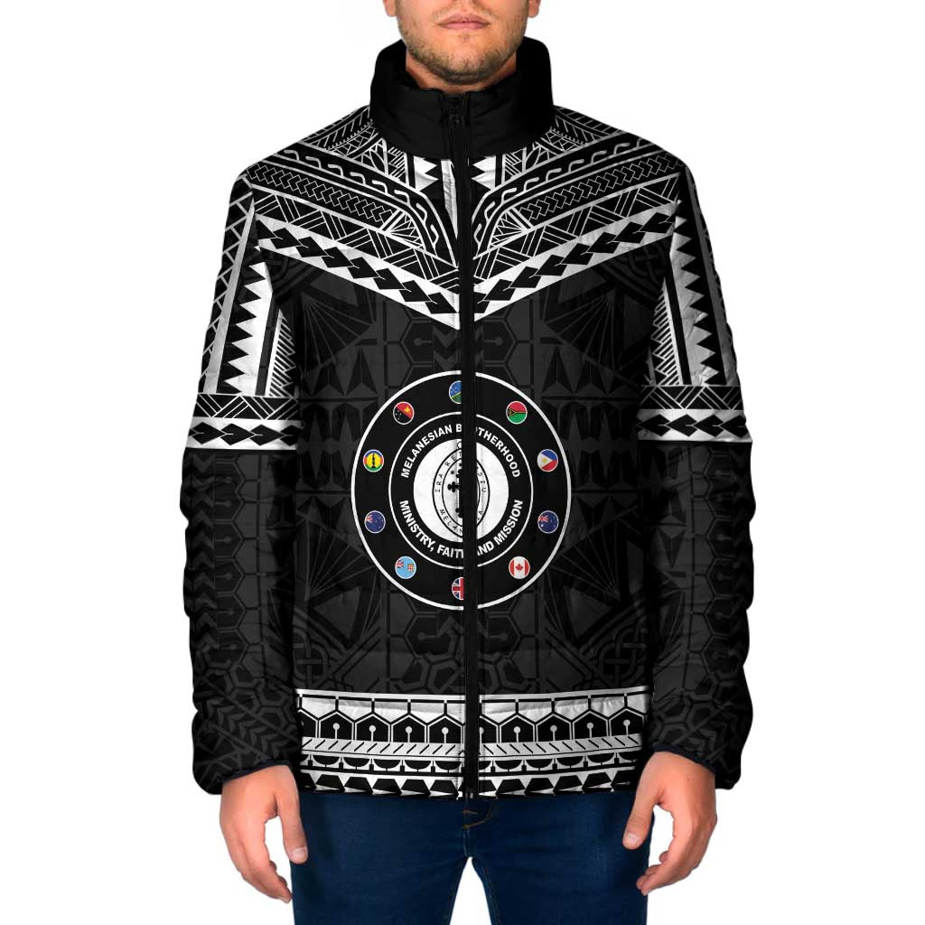 Personalised Melanesian Brotherhood Padded Jacket Ministry Faith And Mission LT05 Men Black - Polynesian Pride