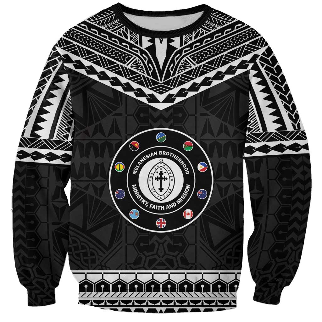 Personalised Melanesian Brotherhood Sweatshirt Ministry Faith And Mission LT05 Unisex Black - Polynesian Pride