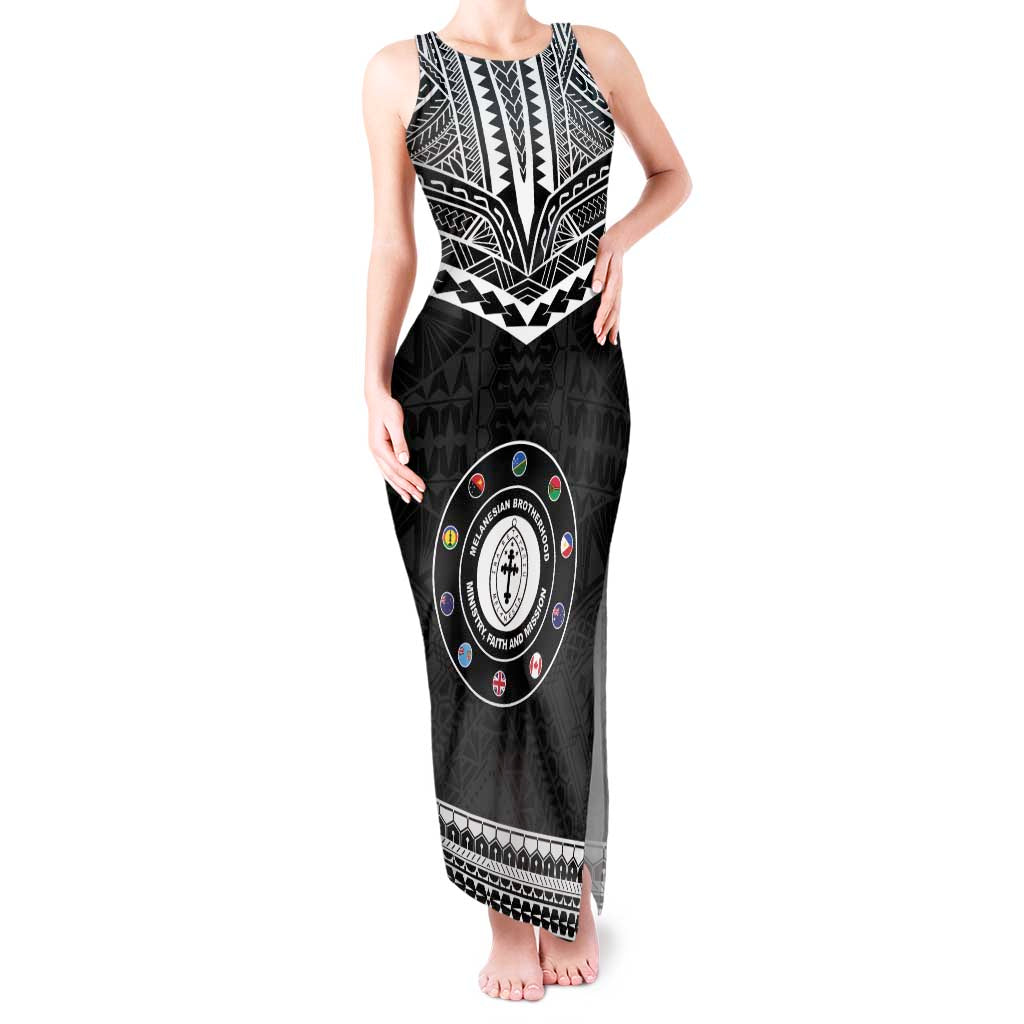 Personalised Melanesian Brotherhood Tank Maxi Dress Ministry Faith And Mission LT05 Women Black - Polynesian Pride