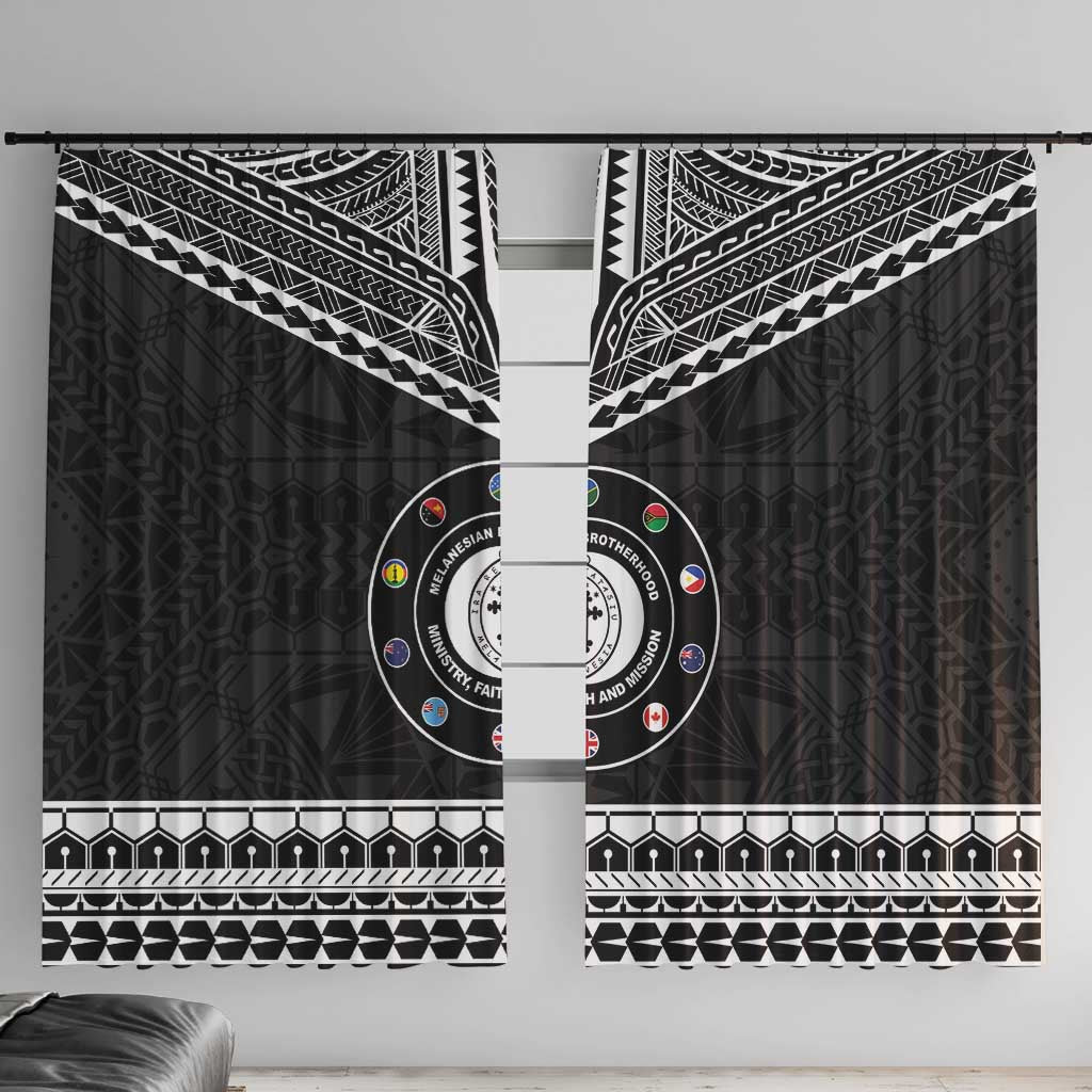 Melanesian Brotherhood Window Curtain Ministry Faith And Mission LT05 With Hooks Black - Polynesian Pride