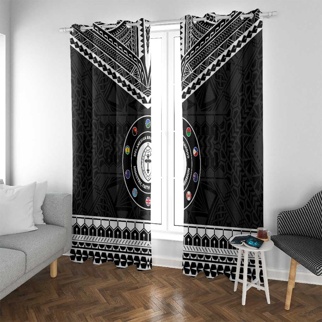 Melanesian Brotherhood Window Curtain Ministry Faith And Mission LT05 With Grommets Black - Polynesian Pride