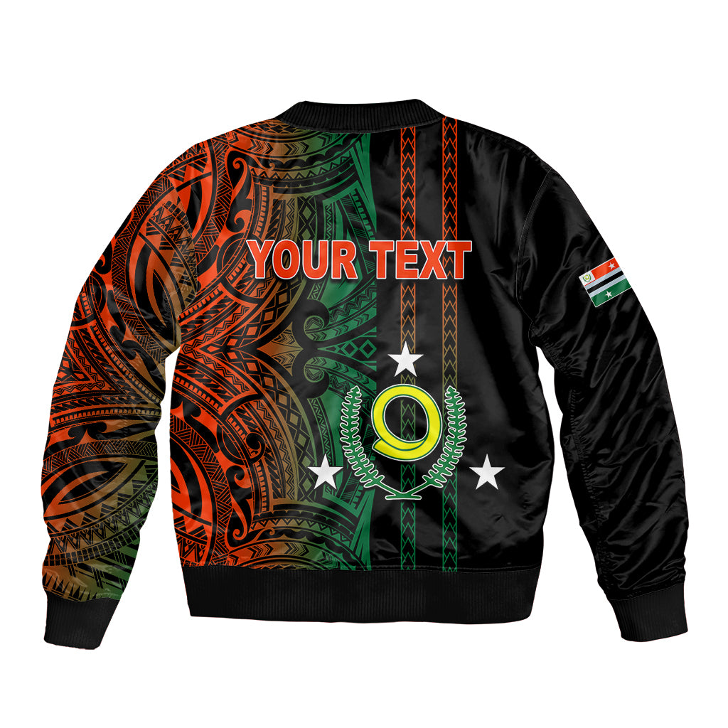 Custom Vanuatu Penama Sleeve Zip Bomber Jacket Polynesian Tribal LT6 - Polynesian Pride