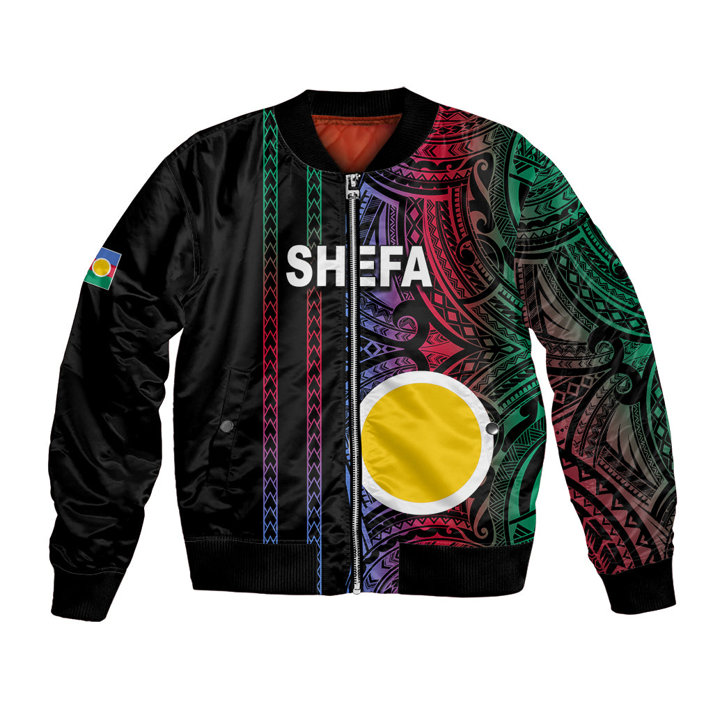 Custom Vanuatu Shefa Bomber Jacket Polynesian Tribal LT6 Unisex Black - Polynesian Pride