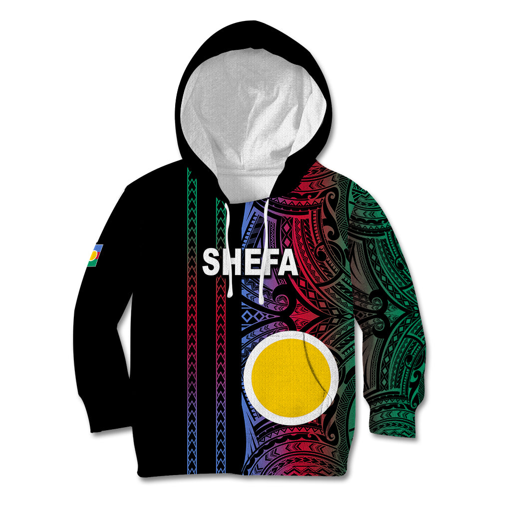 Custom Vanuatu Shefa Kid Hoodie Polynesian Tribal LT6 Black - Polynesian Pride