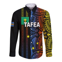 Custom Vanuatu Tafea Long Sleeve Button Shirt Polynesian Tribal LT6 Unisex Black - Polynesian Pride