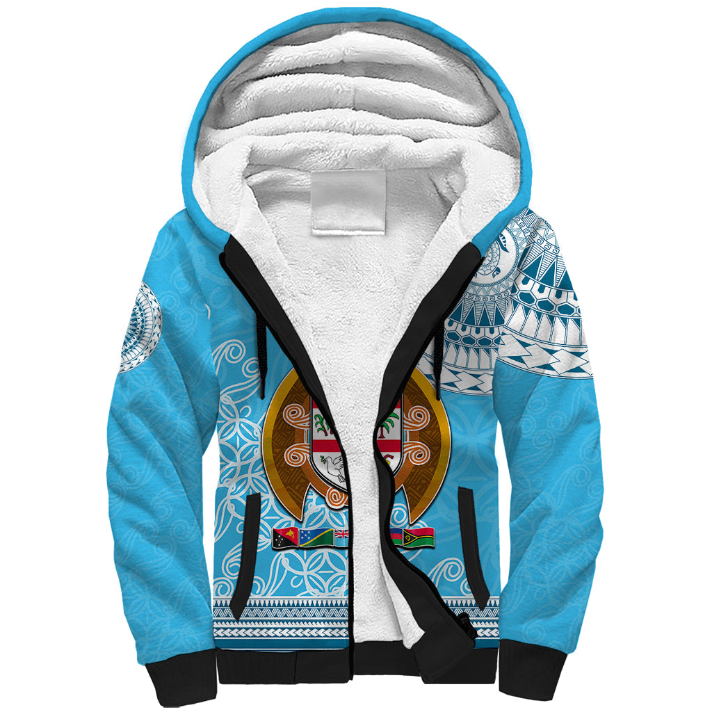 Fiji Sherpa Hoodie Melanesian Festival 2023 LT6 Unisex Blue - Polynesian Pride