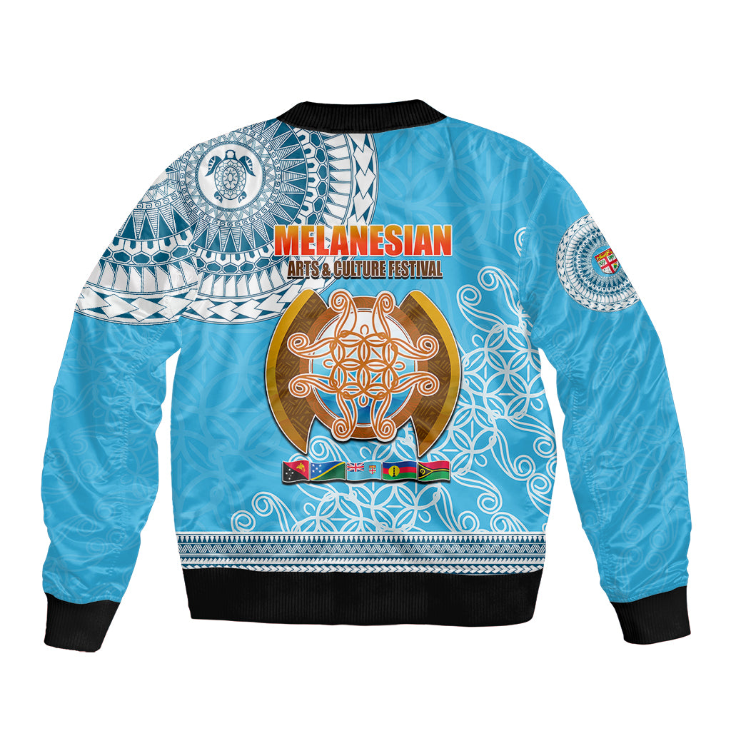 Fiji Sleeve Zip Bomber Jacket Melanesian Festival 2023 LT6 - Polynesian Pride