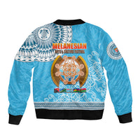 Fiji Sleeve Zip Bomber Jacket Melanesian Festival 2023 LT6 - Polynesian Pride