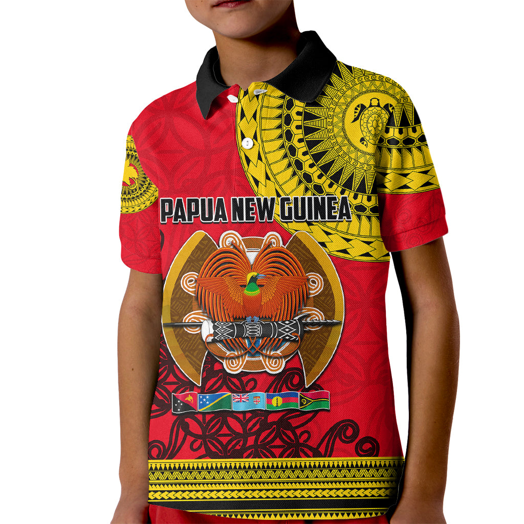 Papua New Guinea Kid Polo Shirt Melanesian Festival 2023 LT6 Kid Red - Polynesian Pride