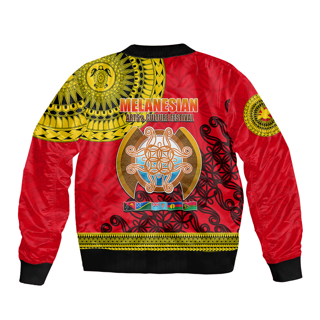 Papua New Guinea Sleeve Zip Bomber Jacket Melanesian Festival 2023 LT6 - Polynesian Pride