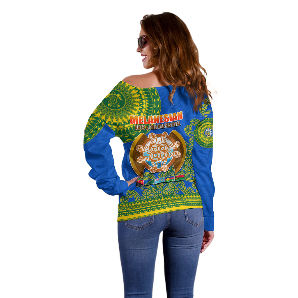 Solomon Islands Off Shoulder Sweater Melanesian Festival 2023 LT6 - Polynesian Pride