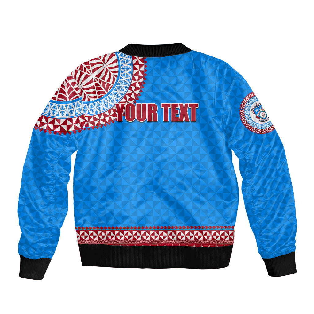 Tonga School Api Fo'ou College Sleeve Zip Bomber Jacket Tribal Pattern LT6 - Polynesian Pride