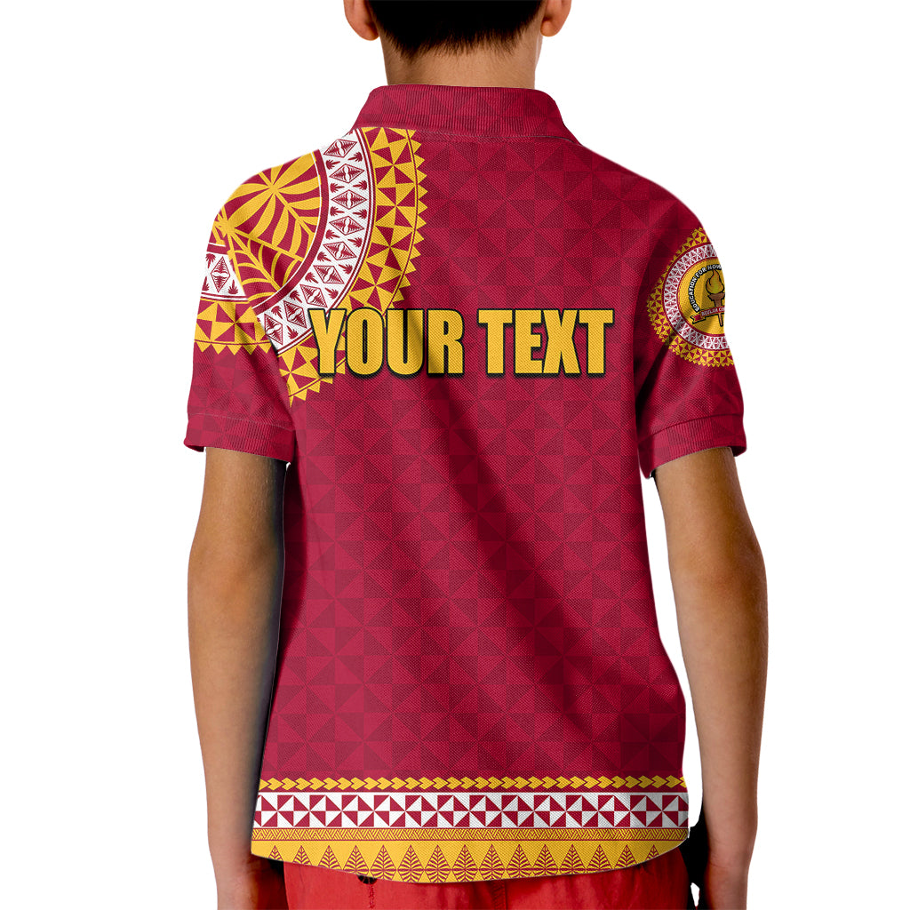 Tonga School Beulah College Kid Polo Shirt Tribal Pattern LT6 - Polynesian Pride