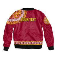 Tonga School Beulah College Sleeve Zip Bomber Jacket Tribal Pattern LT6 - Polynesian Pride