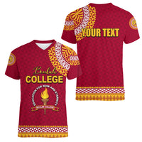 Tonga School Beulah College Women V Neck T Shirt Tribal Pattern LT6 - Polynesian Pride