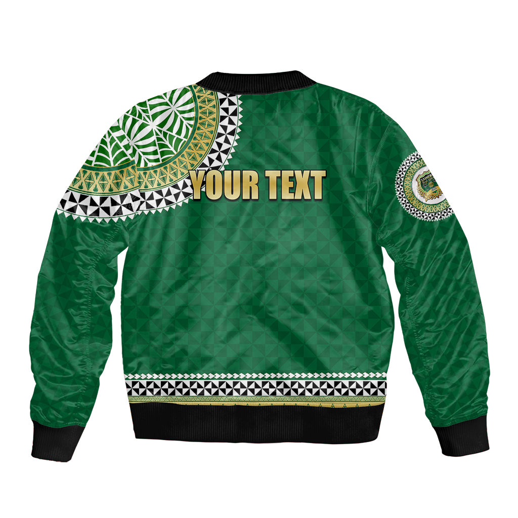 Tonga School Saineha High School Sleeve Zip Bomber Jacket Tribal Pattern LT6 - Polynesian Pride