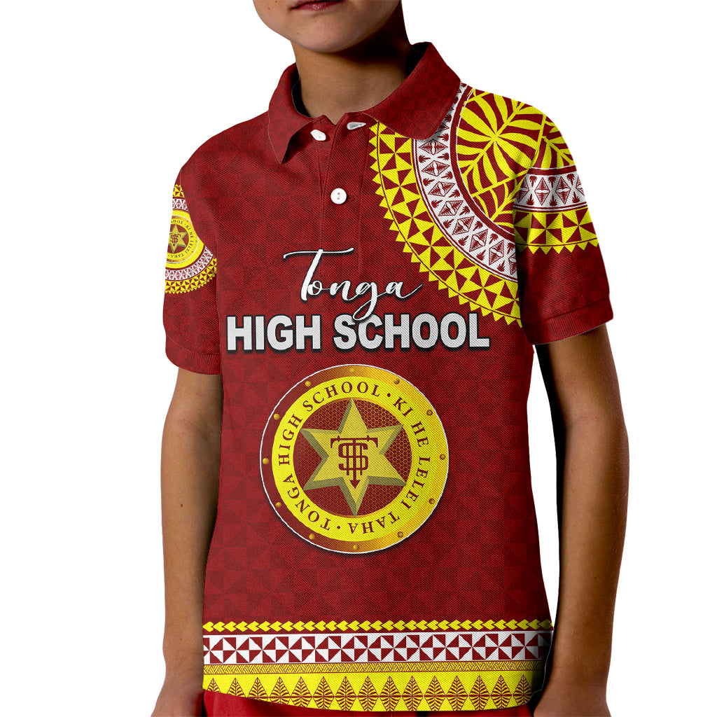 Tonga School Tonga High School Kid Polo Shirt Tribal Pattern LT6 Kid Maroon - Polynesian Pride