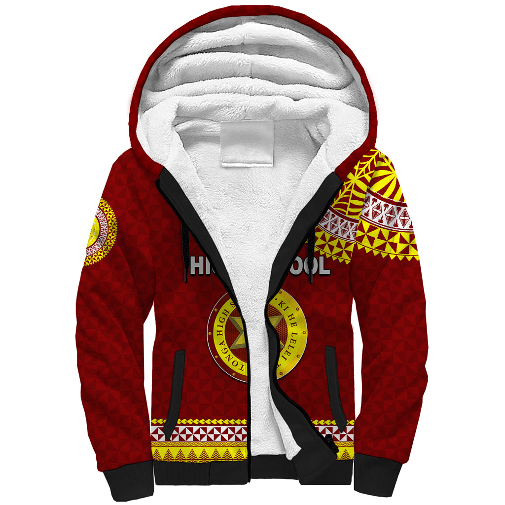 Tonga School Tonga High School Sherpa Hoodie Tribal Pattern LT6 Unisex Maroon - Polynesian Pride