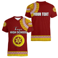 Tonga School Tonga High School Women V Neck T Shirt Tribal Pattern LT6 - Polynesian Pride