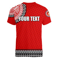 Tonga School Kolisi Tonga Women V Neck T Shirt Tribal Pattern LT6 - Polynesian Pride