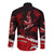 Polynesian Tribal Long Sleeve Button Shirt with Sharks Tattoo Red LT6 - Polynesian Pride