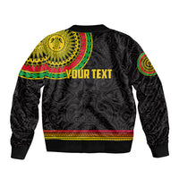 Custom Vanuatu Sleeve Zip Bomber Jacket Polynesia Circle LT6 - Polynesian Pride