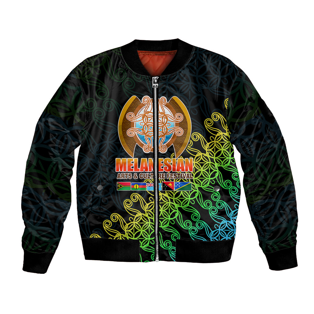 Melanesian Festival 2023 Bomber Jacket Fest'Napuan Black Style LT6 Unisex Black - Polynesian Pride