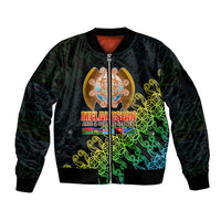 Melanesian Festival 2023 Sleeve Zip Bomber Jacket Fest'Napuan Black Style LT6 Unisex Black - Polynesian Pride