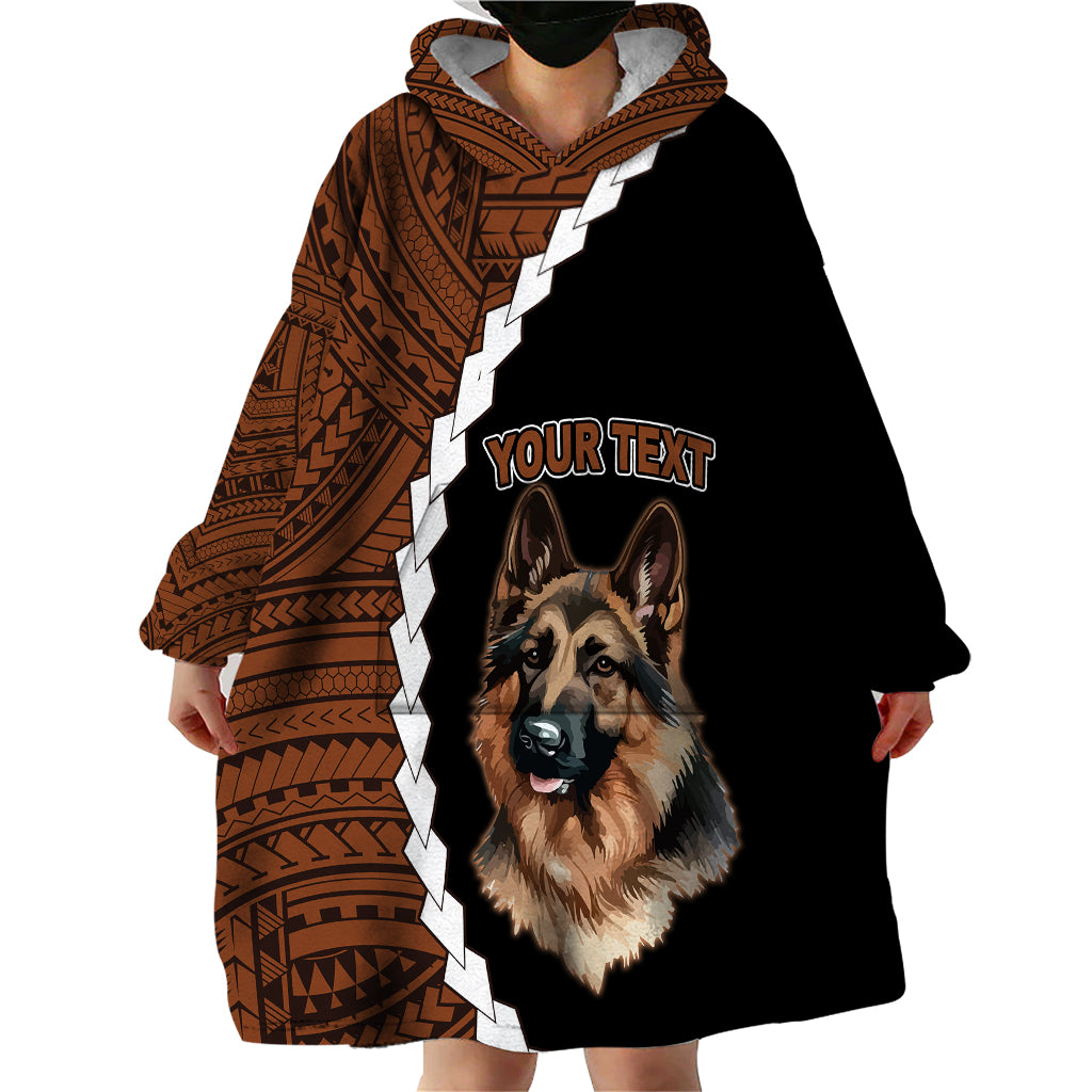 Custom German Shepherd Dog Wearable Blanket Hoodie With Polynesian Tribal Tattoo LT6 - Polynesian Pride