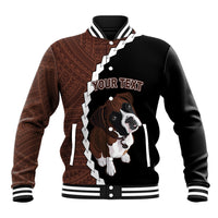 Custom Boxer Dog Baseball Jacket With Polynesian Tribal Tattoo LT6 Unisex Black - Polynesian Pride
