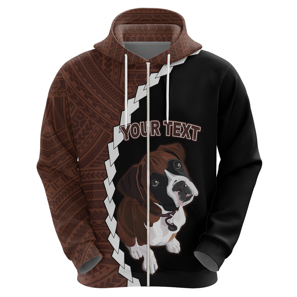 Custom Boxer Dog Hoodie With Polynesian Tribal Tattoo LT6 - Polynesian Pride