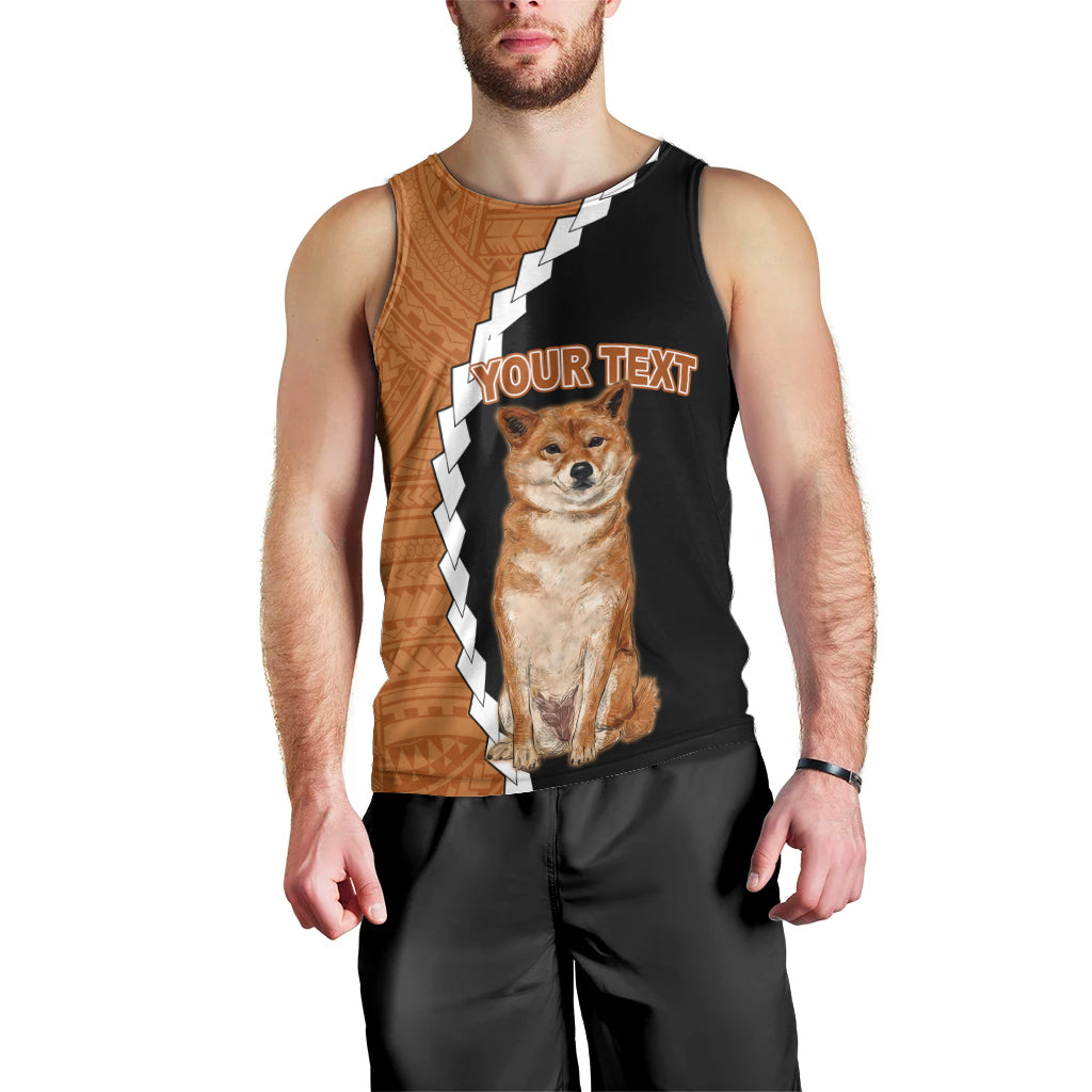 Custom Shiba Inu Dog Men Tank Top With Polynesian Tribal Tattoo LT6 - Polynesian Pride