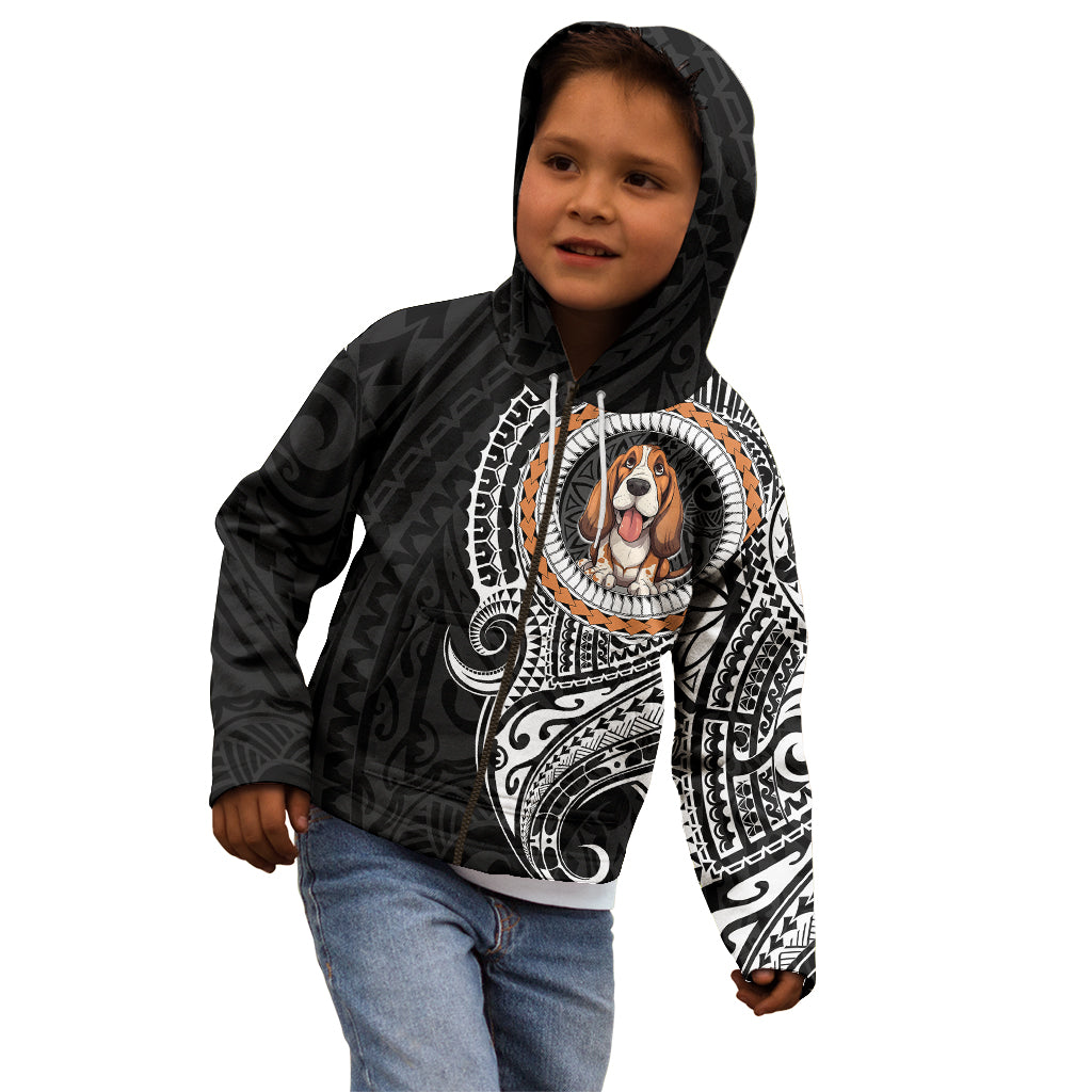 Polynesian Basset Hound Dog Kid Hoodie Dog In My Heart LT6 - Polynesian Pride