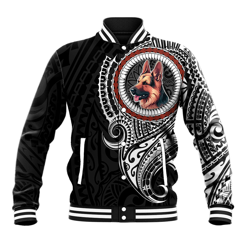 Polynesian German Shepherd Dog Baseball Jacket Dog In My Heart LT6 Unisex Black - Polynesian Pride