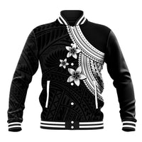 Polynesian Baseball Jacket With Plumeria Flower White LT6 Unisex White - Polynesian Pride