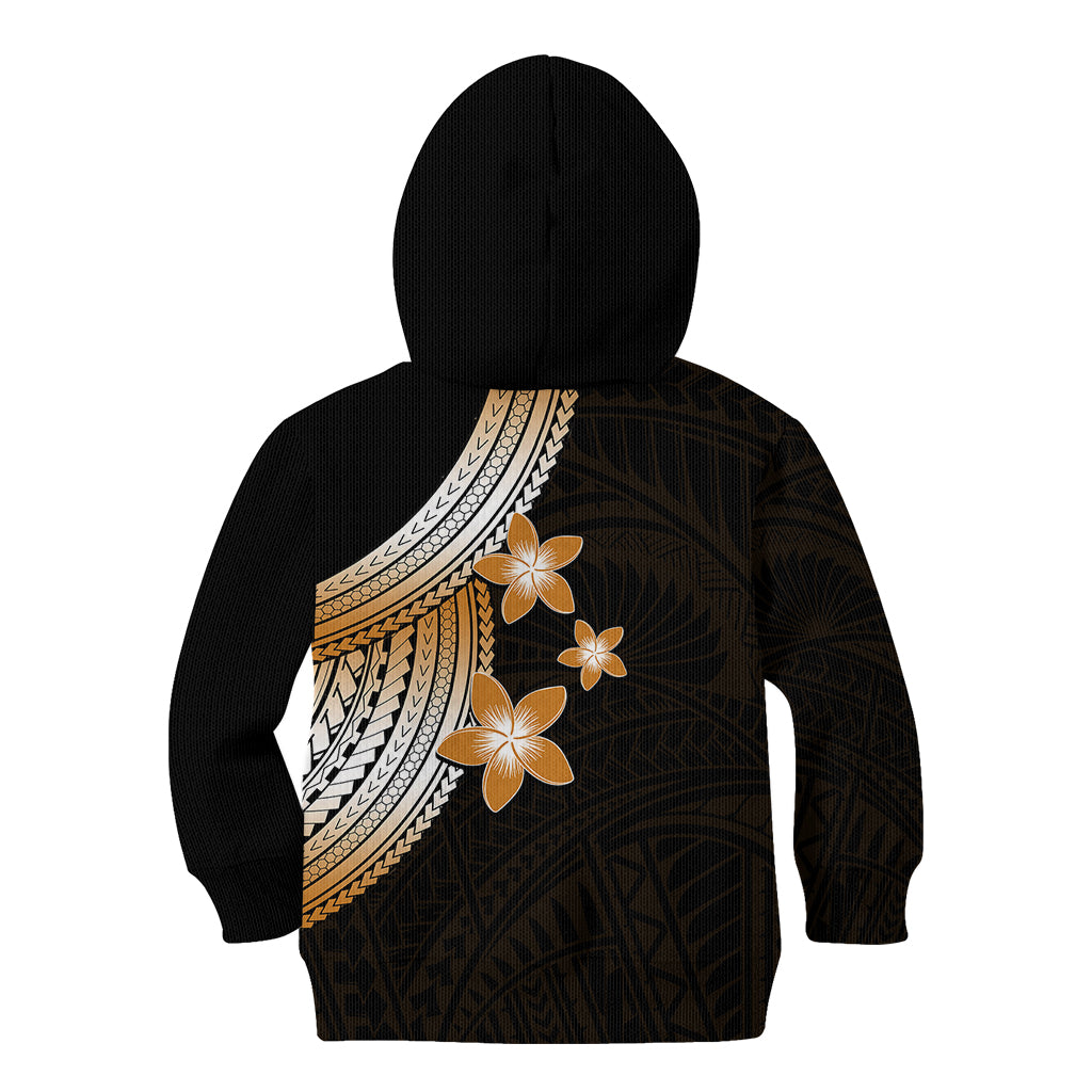 Polynesian Kid Hoodie With Plumeria Flower Gold LT6 - Polynesian Pride