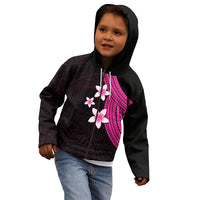 Polynesian Kid Hoodie With Plumeria Flower Pink LT6 - Polynesian Pride