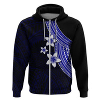 Polynesian Hoodie With Plumeria Flower Blue LT6 - Polynesian Pride