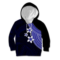 Polynesian Kid Hoodie With Plumeria Flower Blue LT6 Hoodie Blue - Polynesian Pride