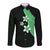 Polynesian Long Sleeve Button Shirt With Plumeria Flower Green LT6 Unisex Green - Polynesian Pride