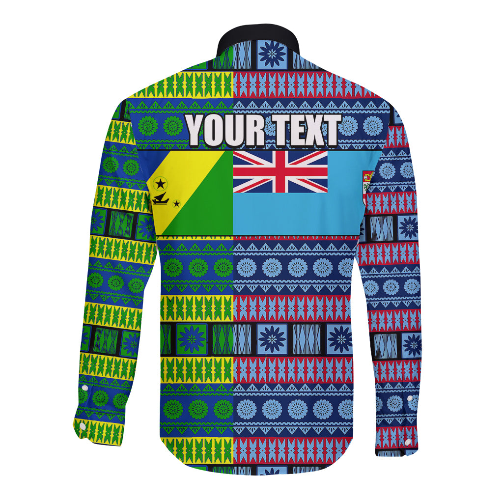 (Custom Personalised) Fiji Malampa Long Sleeve Button Shirt Tribal Patterns LT6 - Polynesian Pride