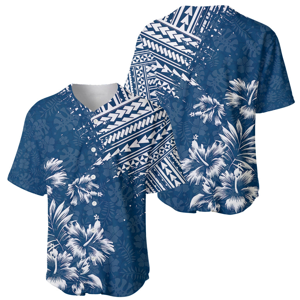 Hawaii Summer Baseball Jersey Mix Polynesian Dark Blue LT6 - Polynesian Pride