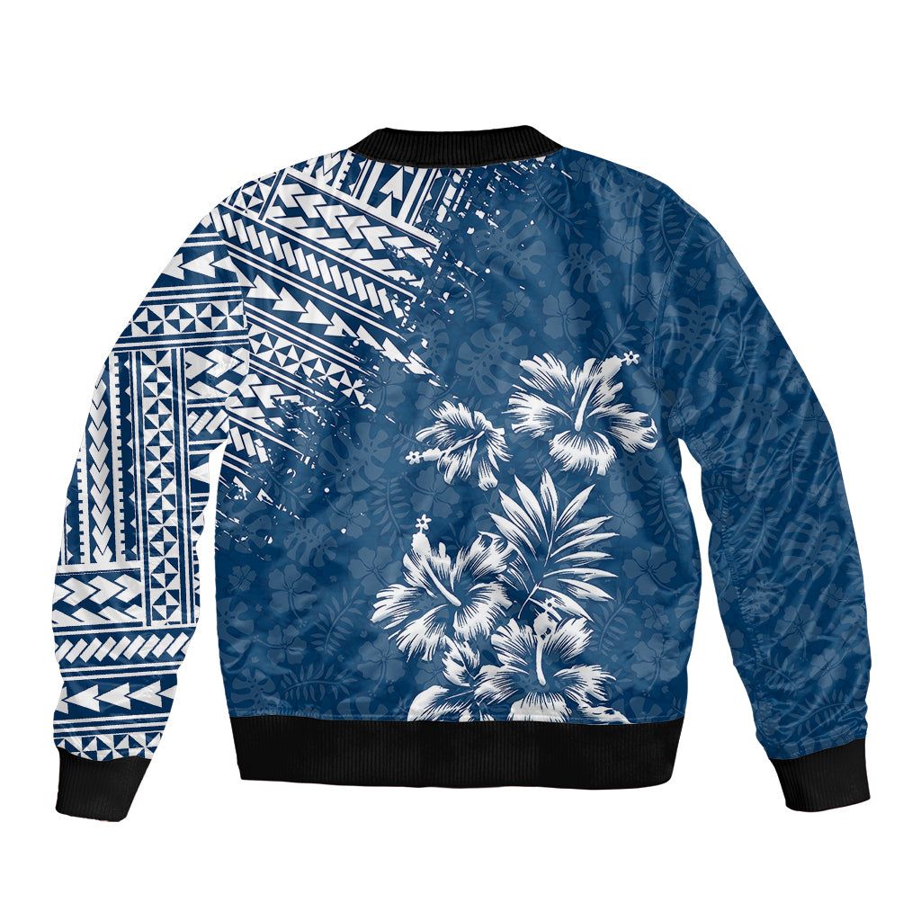 Hawaii Summer Bomber Jacket Mix Polynesian Dark Blue LT6 - Polynesian Pride