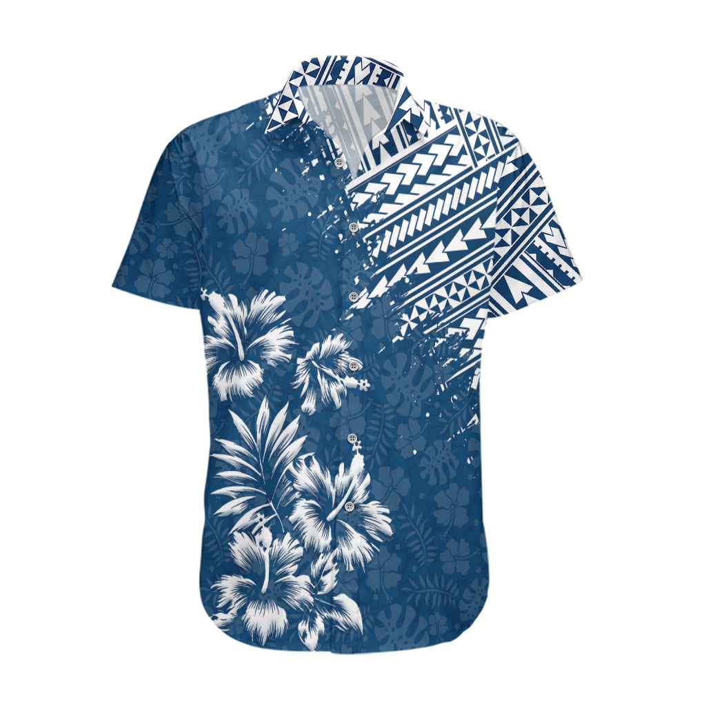 Hawaii Summer Couples Matching Outfits Combo Long Sleeve Dress Mix Polynesian Dark Blue LT6 - Polynesian Pride