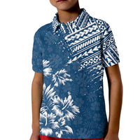 Hawaii Summer Kid Polo Shirt Mix Polynesian Dark Blue LT6 Kid Blue - Polynesian Pride