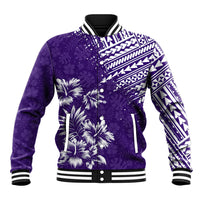 Hawaii Summer Baseball Jacket Mix Polynesian Purple LT6 Unisex Purple - Polynesian Pride