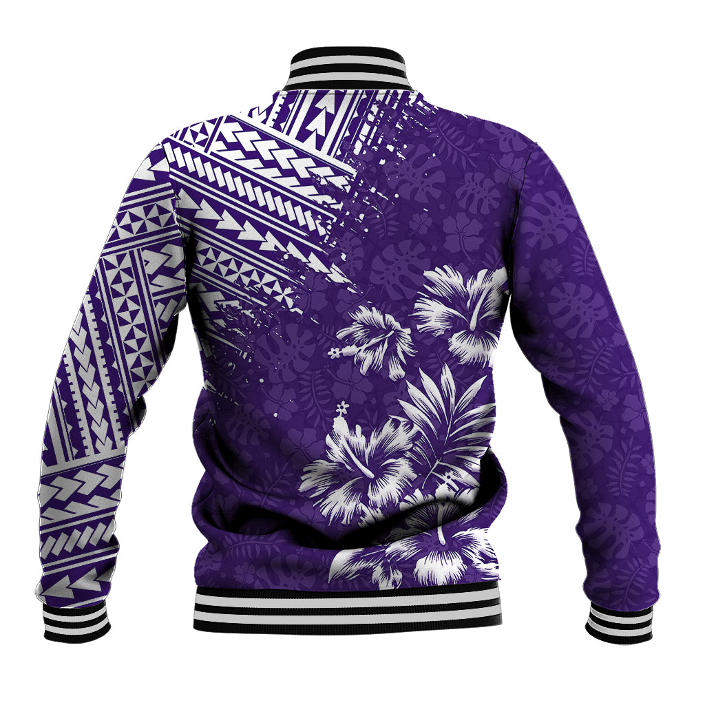 Hawaii Summer Baseball Jacket Mix Polynesian Purple LT6 - Polynesian Pride