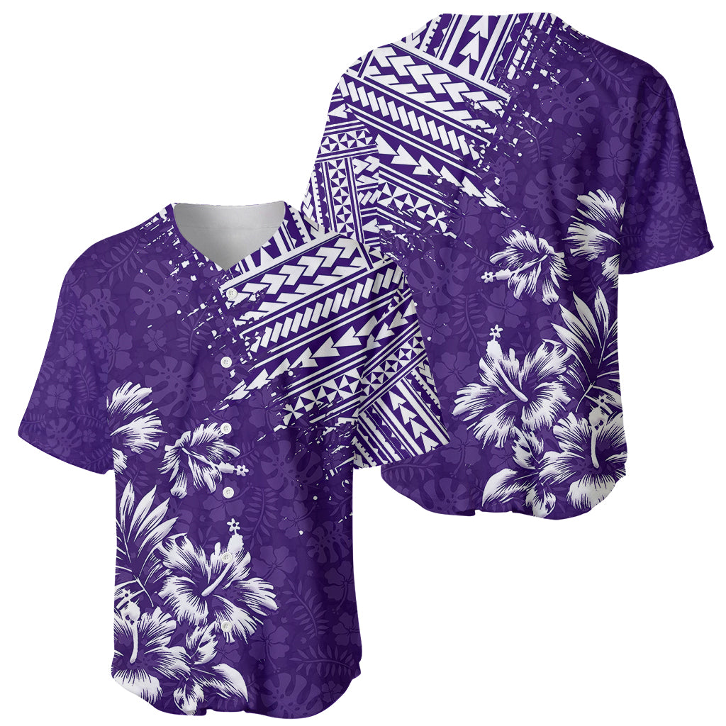 Hawaii Summer Baseball Jersey Mix Polynesian Purple LT6 - Polynesian Pride