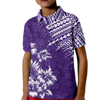 Hawaii Summer Kid Polo Shirt Mix Polynesian Purple LT6 Kid Purple - Polynesian Pride